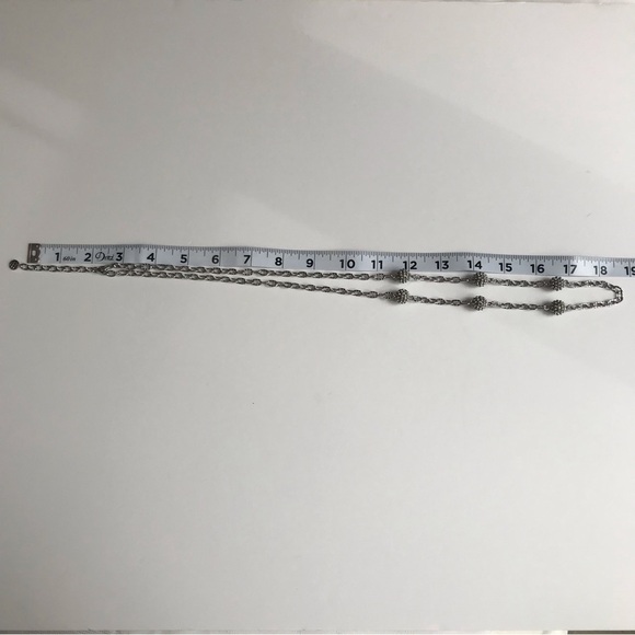 Talbots Silver Tone Single Strand Ball Station Long Chain Necklace - Picture 13 of 13